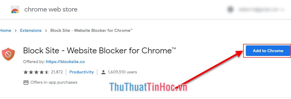 Click vào Add to Chrome để thêm tiện ích vào Chrome