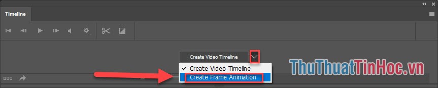 Chọn “Create Frame Animation”