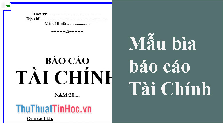 Tổng hợp mẫu bìa báo cáo tài chính đẹp nhất