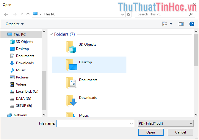 Chọn file PDF cần chuyển đổi sang Excel
