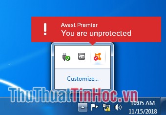 Hoàn tất việc tắt Avast tạm thời