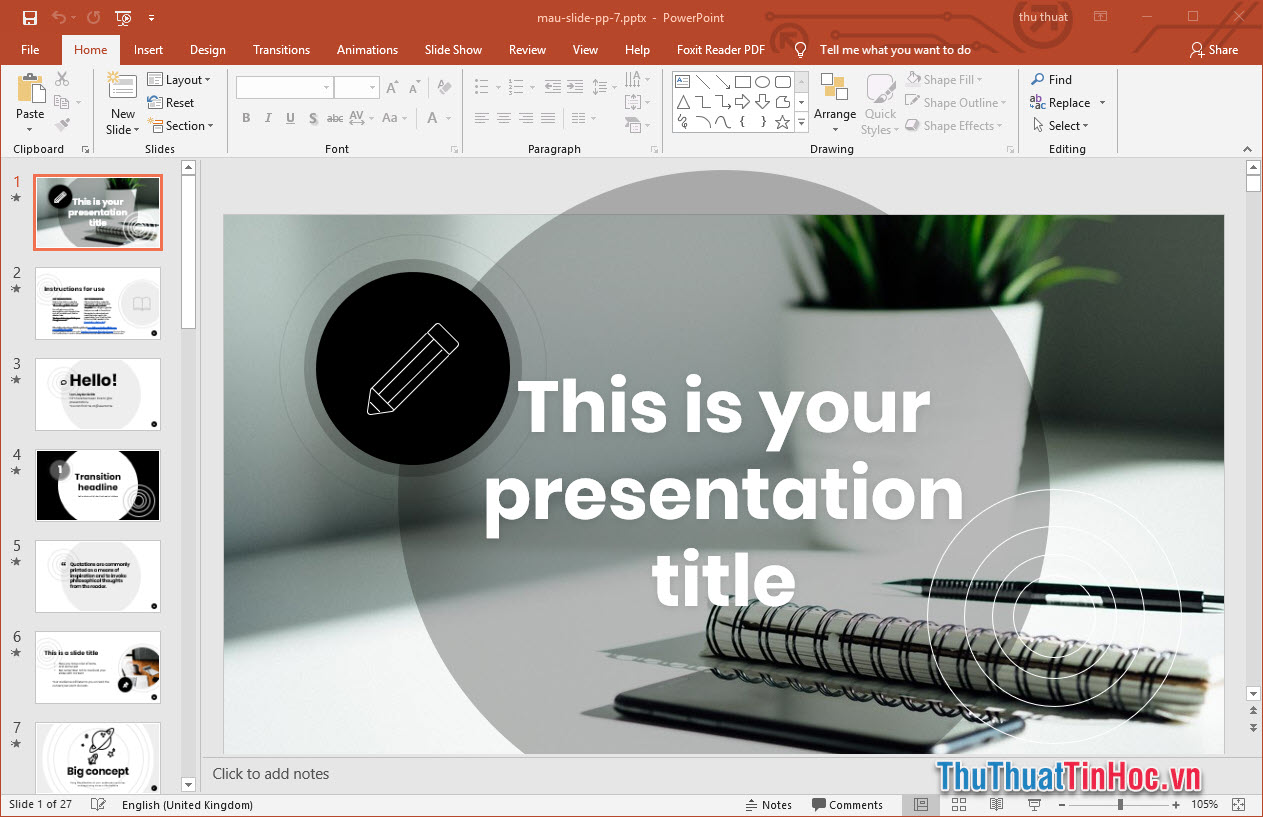 Mẫu slide Powerpoint thuyết trình một ý tưởng mới