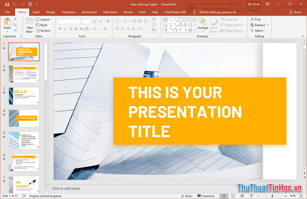 Mẫu slide thuyết trình Powerpoint chuyên nghiệp