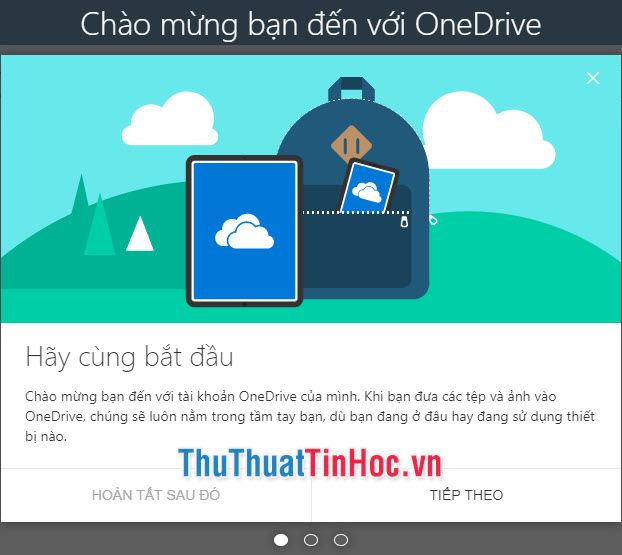 Tài khoản OneDrive được tạo