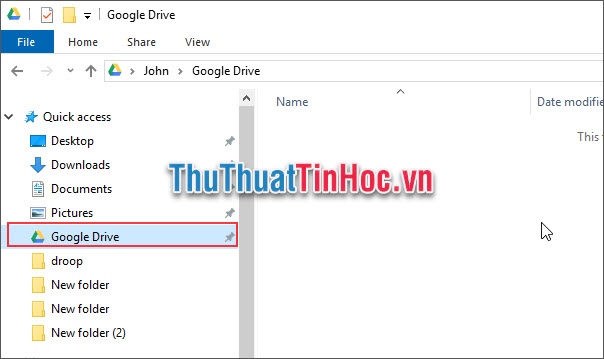 Tiến hành sao chép/kéo thả dữ liệu cần sao lưu vào thư mục Google Drive