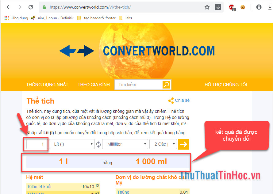 Truy cập trang convertworld để thực hiện việc chuyển đổi