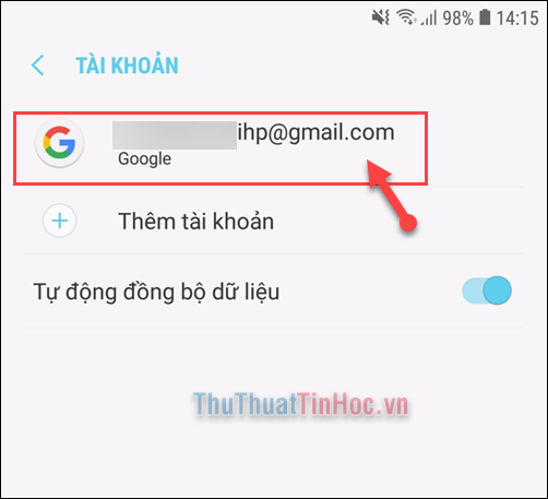Chọn Gmail muốn đăng xuất