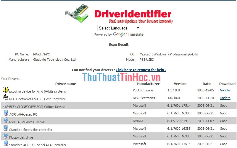 Phần mềm DriverIdentifier