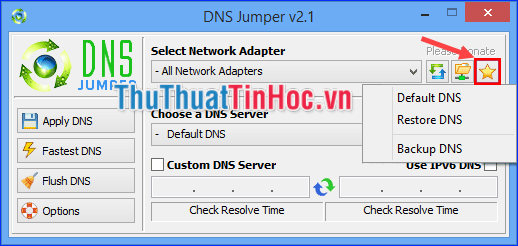 Khôi phục lại thiết lập hoặc sử dụng lại DNS mặc định