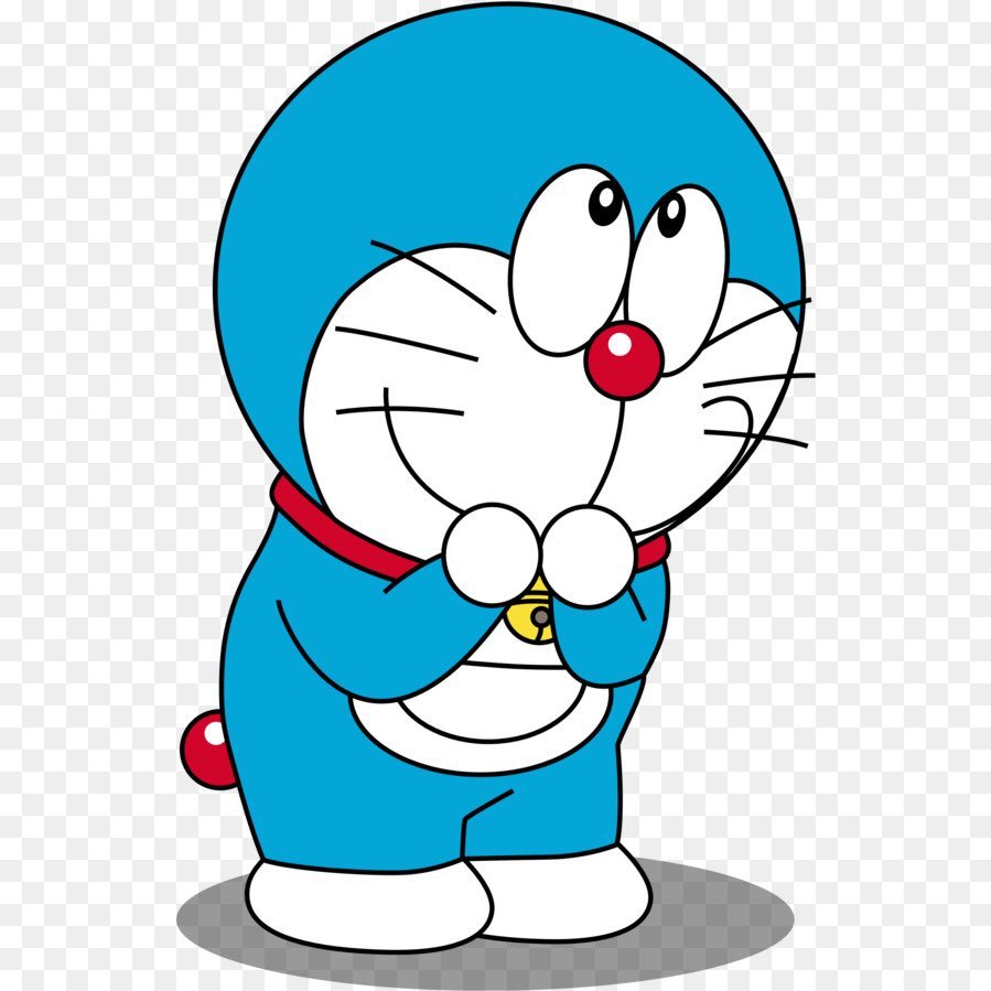 Hình ảnh chú mèo máy Doraemon cười trộm