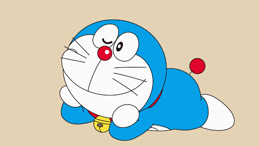 Hình ảnh Doraemon đang chống tay vào cằm suy tư