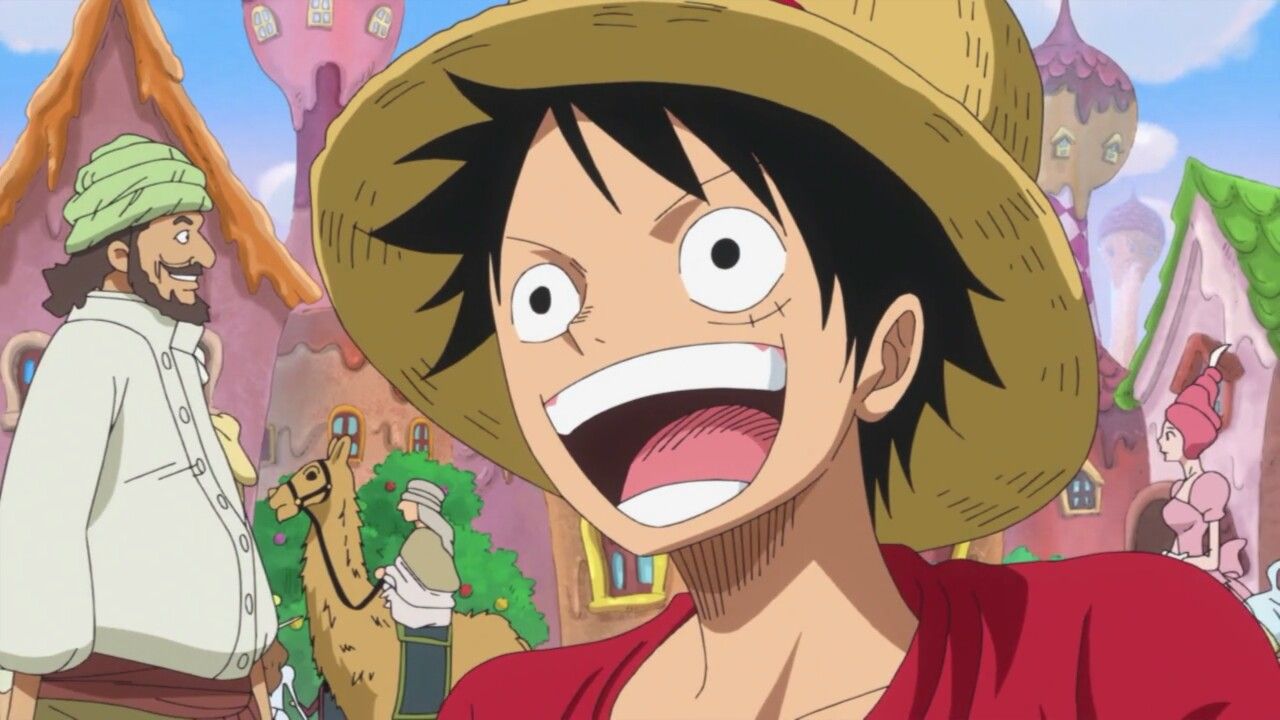 Hình hình họa Luffy cười cợt tươi tắn rạng rỡ