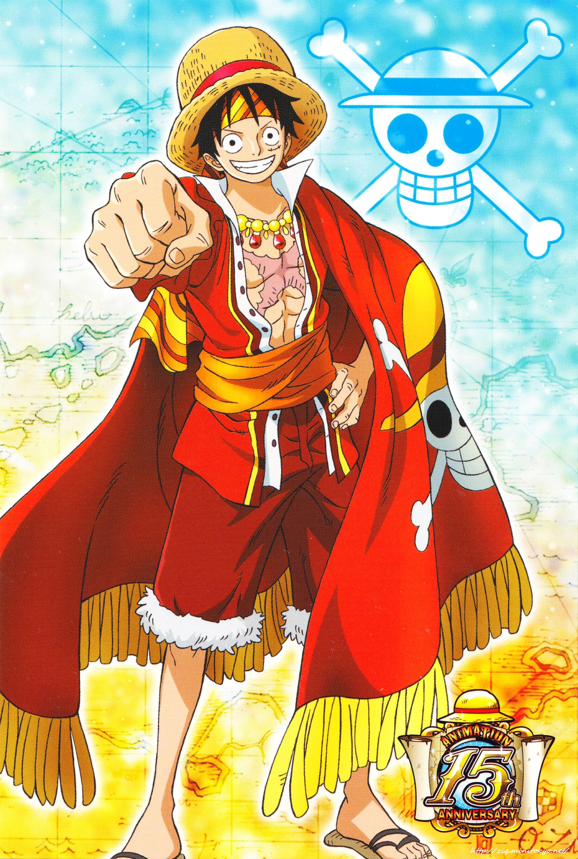Hình hình họa Luffy đem áo choàng đỏ lòe cực kỳ ngầu