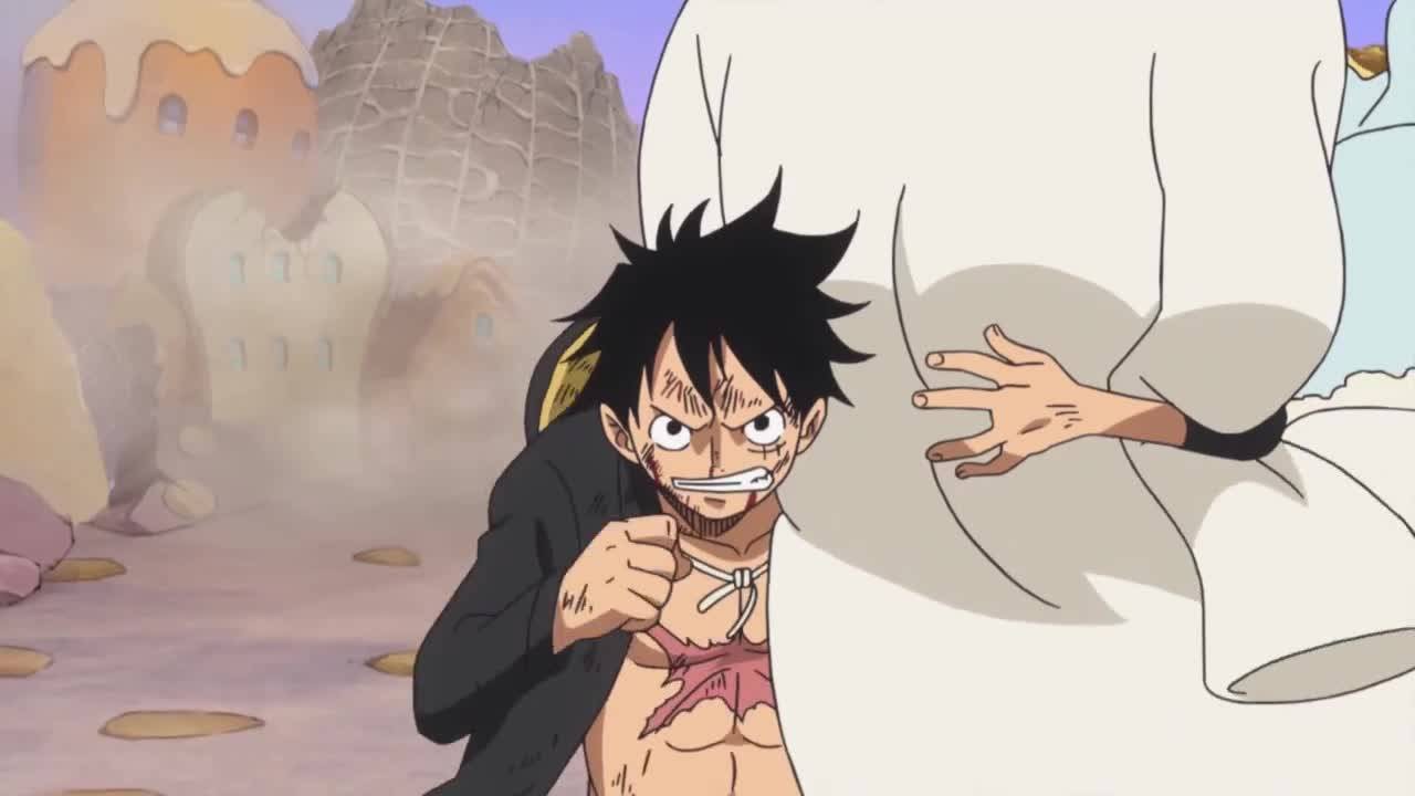 Hình hình họa Luffy ôm đồ vật gi đó