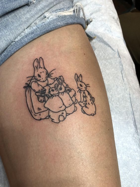 Tattoo 2 con thỏ cực độc đáo