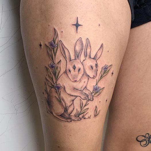 Tattoo 2 con thỏ độc đáo