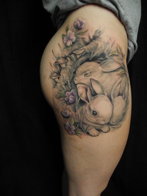Tattoo 2 con thỏ siêu cute