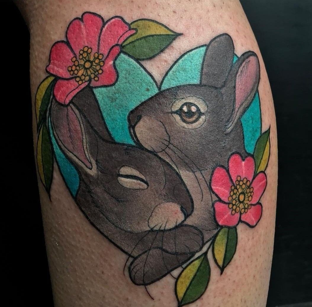 Tattoo 2 con thỏ tuyệt đẹp