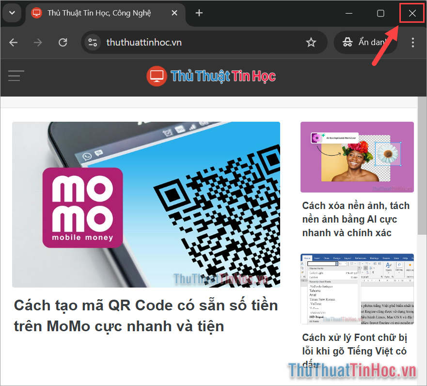 Cách tắt chế độ ẩn danh trên Chrome máy tính, PC, Laptop