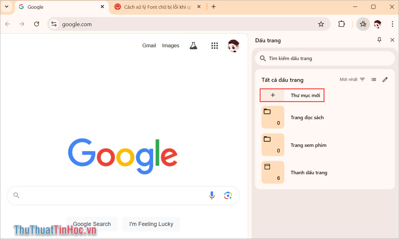Chọn Thư mục mới để tạo thêm thư mục Chọn Thư mục mới để tạo thêm thư mục
