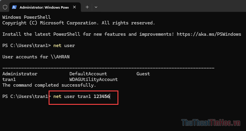 Đổi tài khoản bằng tên người dùng và mật khẩu mới để reset mật khẩu Đổi tài khoản bằng tên người dùng và mật khẩu mới để reset mật khẩu