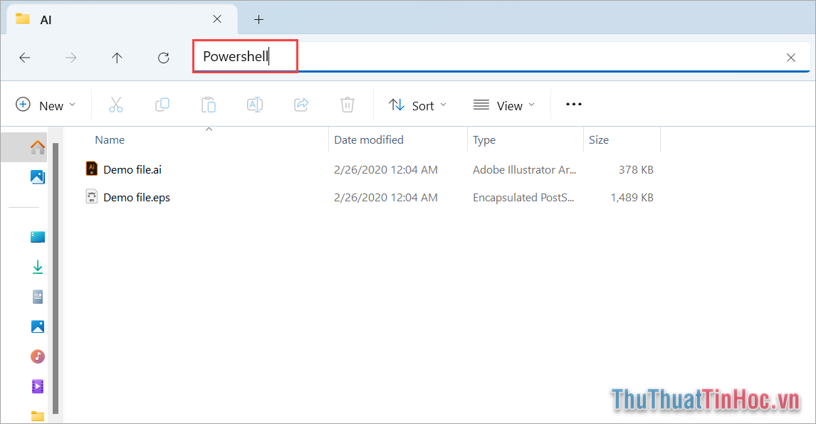 Nhập từ khóa “PowerShell” vào thanh điều hướng và nhấn Enter