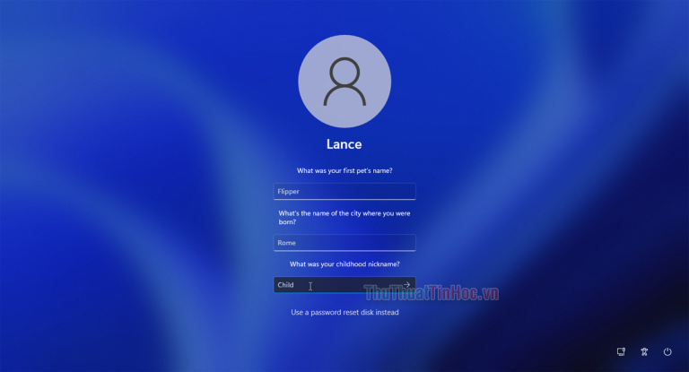 Trả lời các câu hỏi bảo mật mà bạn đã thiết lập cho tài khoản Trả lời các câu hỏi bảo mật mà bạn đã thiết lập cho tài khoản