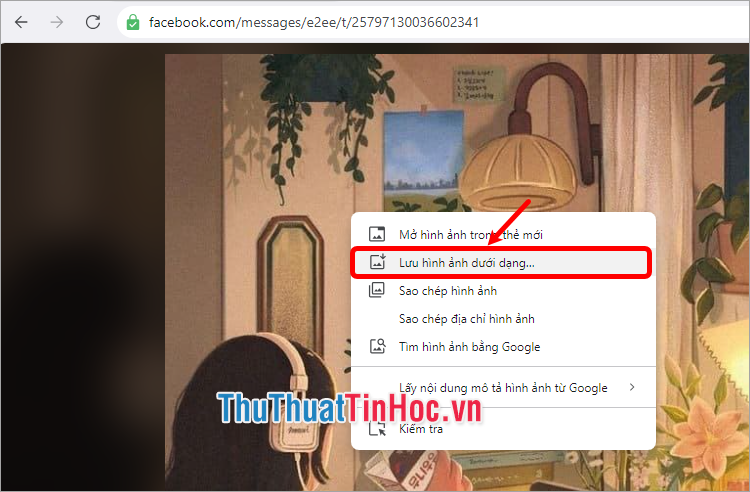 Tải ảnh trên Messenger web trên máy tính