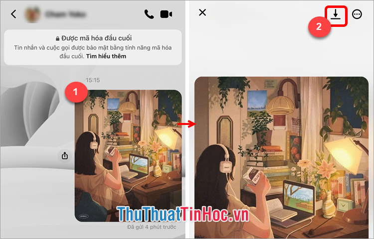 Tải ảnh trên ứng dụng Messenger về điện thoại
