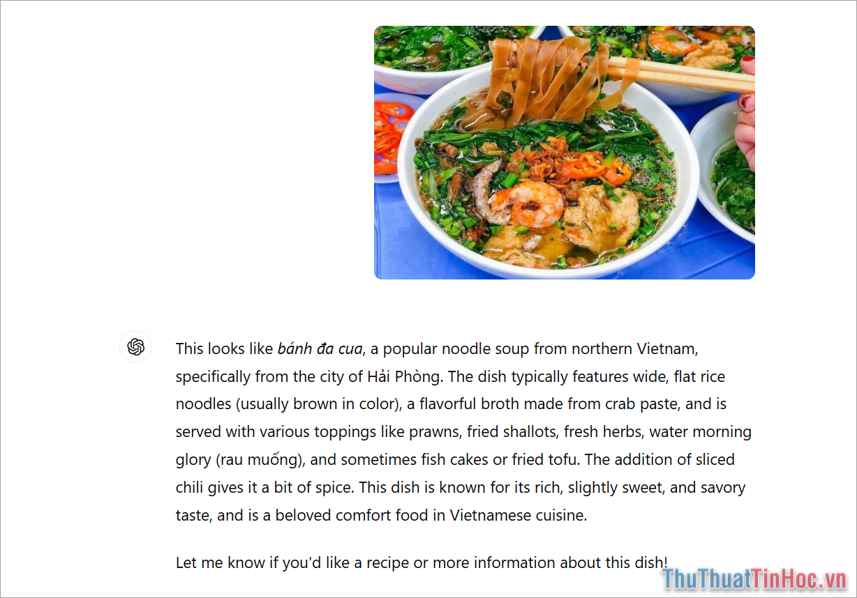 Chat GPT sẽ phân tích hình ảnh và trả kết quả cho bạn