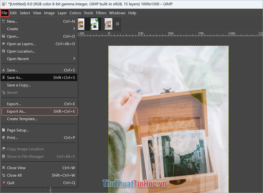 Chọn File → Export As