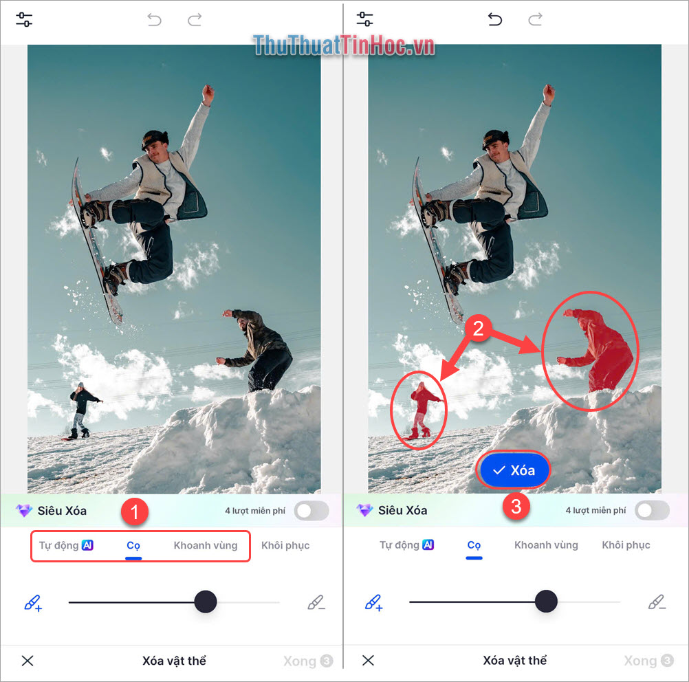 Chọn một trong số những chế độ xóa vật thừa