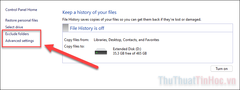 Chọn mục Exclude Folders rồi nhấn Add