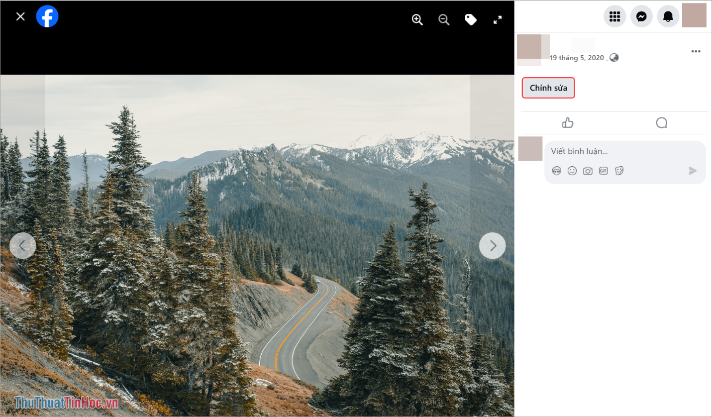 Gỡ và chọn Chỉnh sửa để tiếp tục ẩn ảnh bìa trên Facebook
