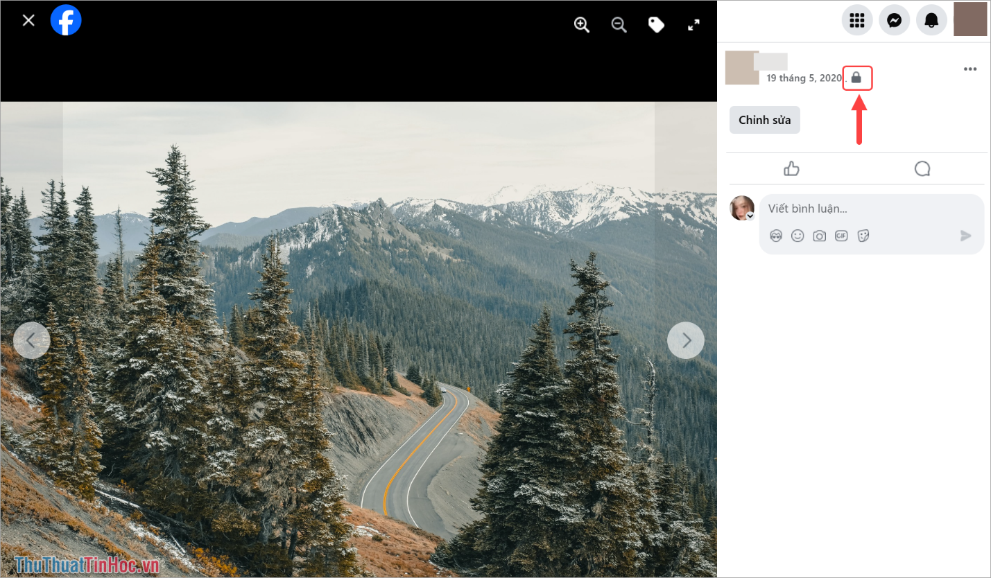 Khi đổi sang thiết lập Chỉ mình tôi, bạn sẽ thấy có biểu tượng Khóa