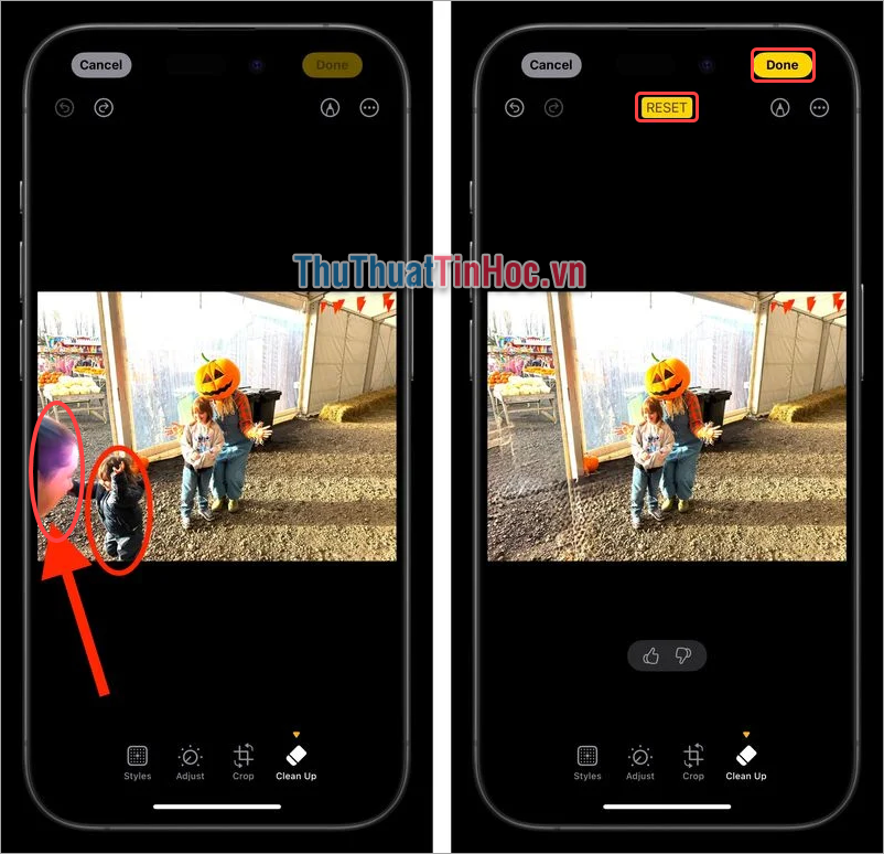 Nhấn vào những người cần xóa trên hình ảnh để hệ thống tự động xóa người trong ảnh