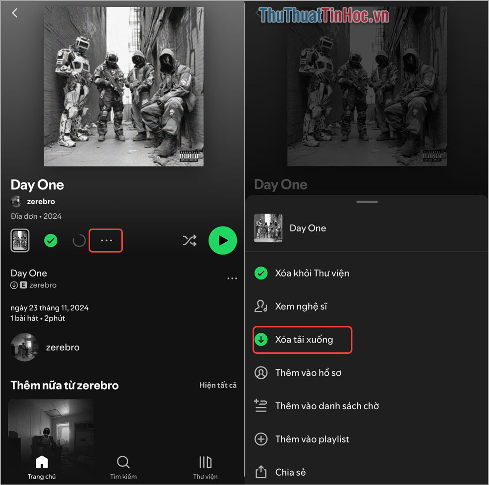 Cách xóa nhạc Offline trên Spotify Premium