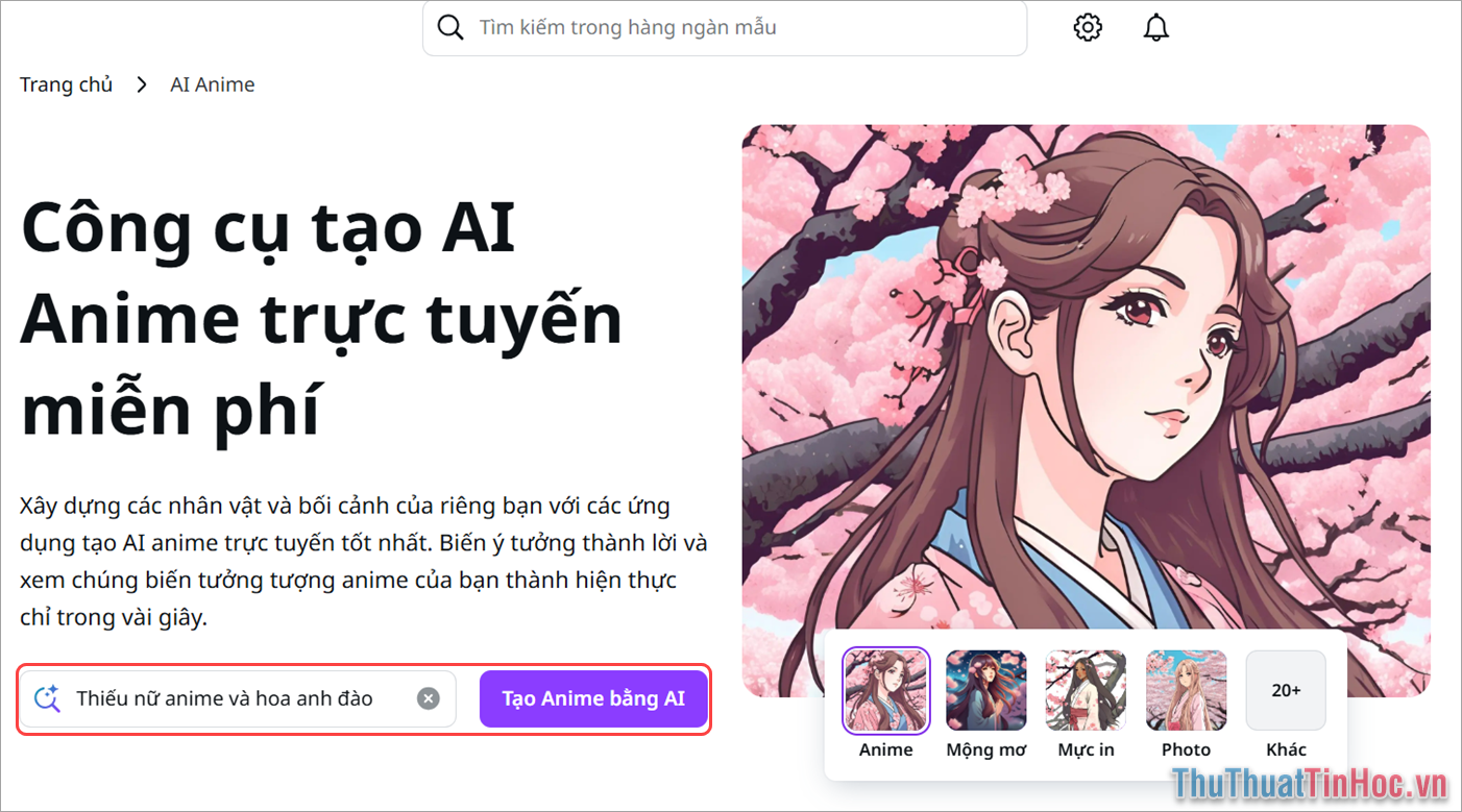 Trang chủ Canva AI Anime