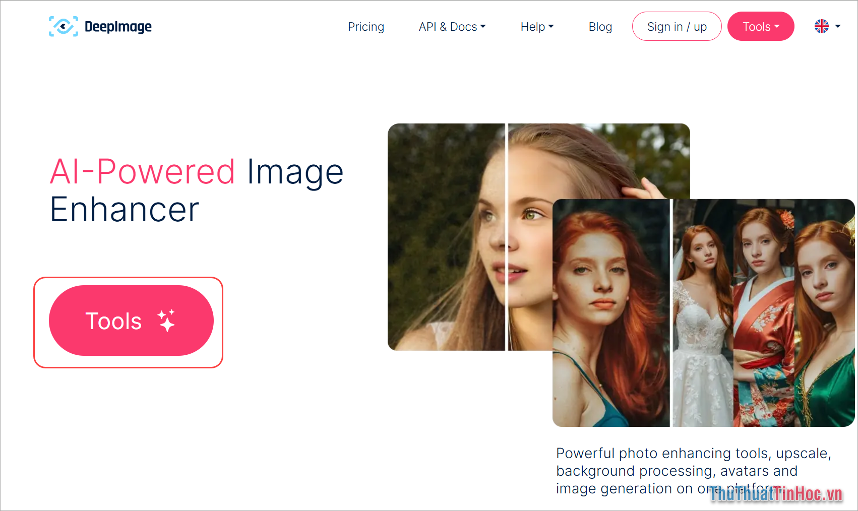 Truy cập Deep Image và chọn mục Tools để xem