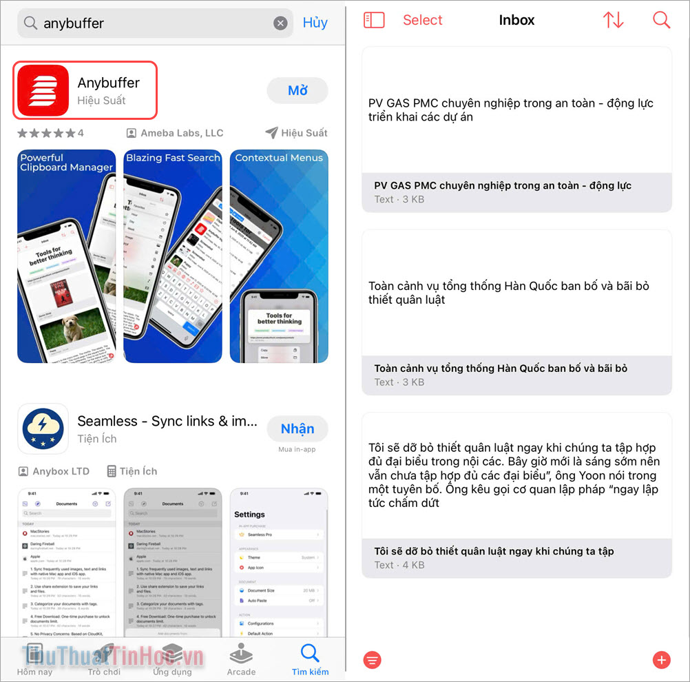 Cách xem nội dung copy trên iPhone bằng App AnyBuffer
